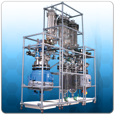 Modular Glass Lined Steel Reactor Vessel System with Process Glass Overheads