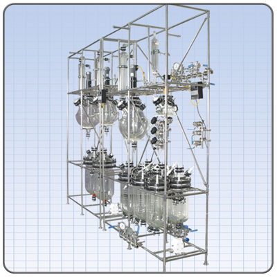 Process Glass Reactor Train - Installed in High Containment Glove Box